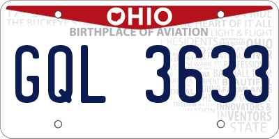 OH license plate GQL3633