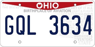 OH license plate GQL3634