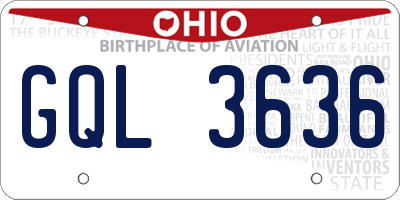 OH license plate GQL3636