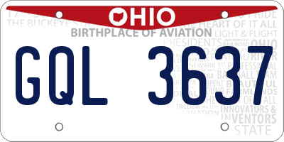 OH license plate GQL3637