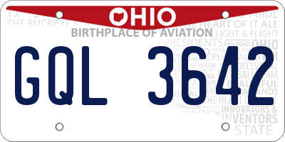 OH license plate GQL3642