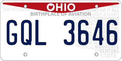 OH license plate GQL3646