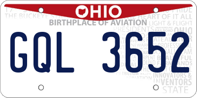 OH license plate GQL3652