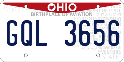 OH license plate GQL3656