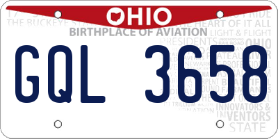 OH license plate GQL3658