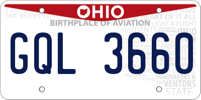 OH license plate GQL3660