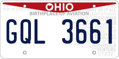 OH license plate GQL3661