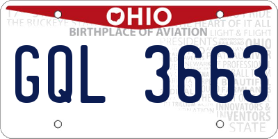 OH license plate GQL3663