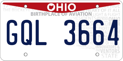 OH license plate GQL3664