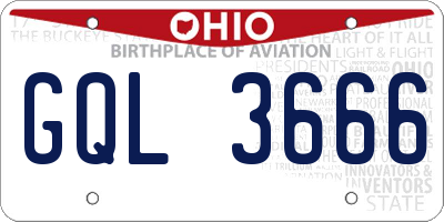 OH license plate GQL3666