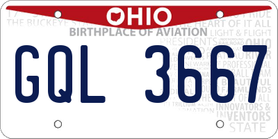 OH license plate GQL3667