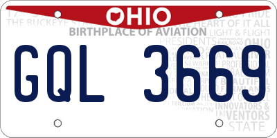 OH license plate GQL3669