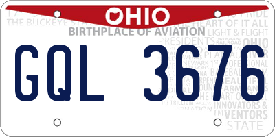 OH license plate GQL3676