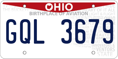 OH license plate GQL3679