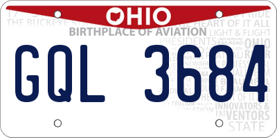 OH license plate GQL3684