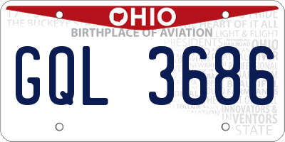 OH license plate GQL3686