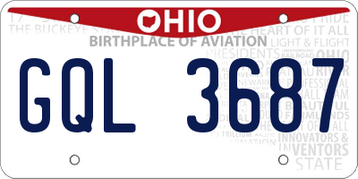 OH license plate GQL3687