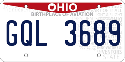 OH license plate GQL3689