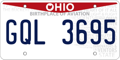 OH license plate GQL3695