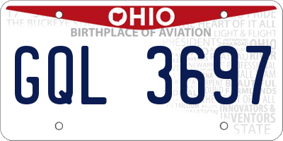 OH license plate GQL3697