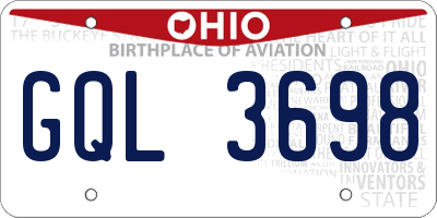 OH license plate GQL3698