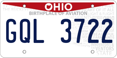 OH license plate GQL3722