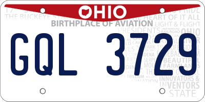 OH license plate GQL3729