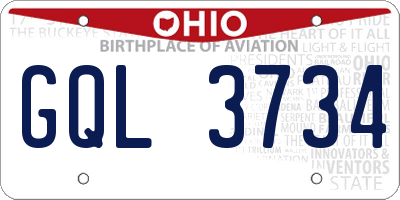 OH license plate GQL3734