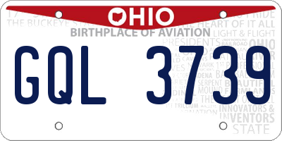 OH license plate GQL3739