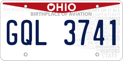 OH license plate GQL3741