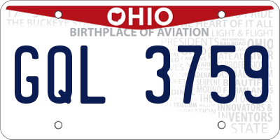 OH license plate GQL3759