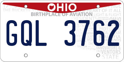 OH license plate GQL3762
