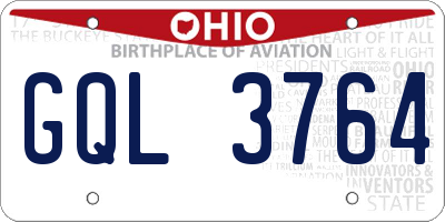 OH license plate GQL3764