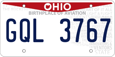 OH license plate GQL3767