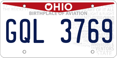 OH license plate GQL3769