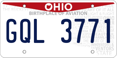 OH license plate GQL3771