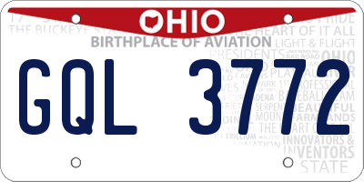 OH license plate GQL3772