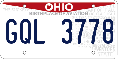 OH license plate GQL3778