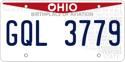 OH license plate GQL3779