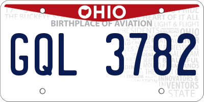OH license plate GQL3782