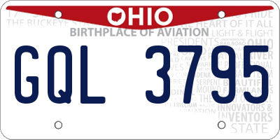 OH license plate GQL3795