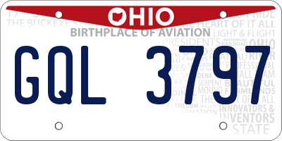 OH license plate GQL3797