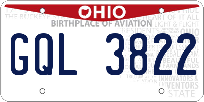 OH license plate GQL3822