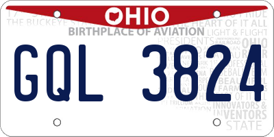OH license plate GQL3824