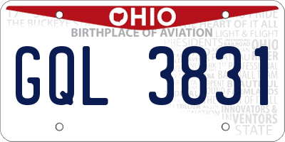 OH license plate GQL3831