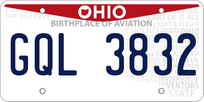 OH license plate GQL3832