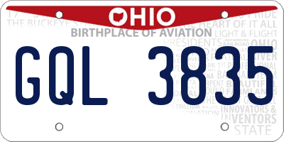 OH license plate GQL3835