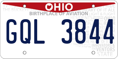 OH license plate GQL3844