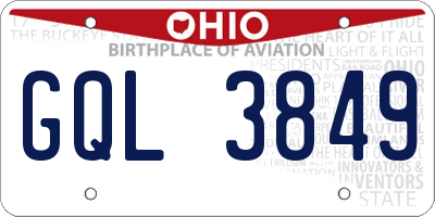 OH license plate GQL3849