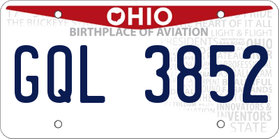 OH license plate GQL3852